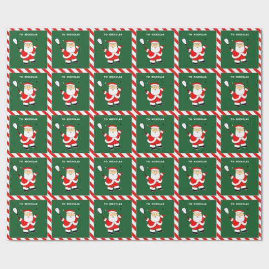 Personalisiertes Squash Player Holiday-Geschenk Geschenkpapier (Flach)