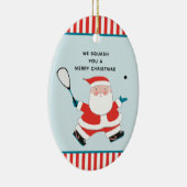 Personalisiertes Squash Player Holiday-Geschenk Keramik Ornament (Rechts)
