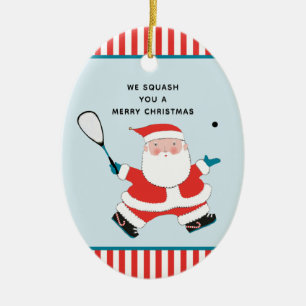 Personalisiertes Squash Player Holiday-Geschenk Keramik Ornament