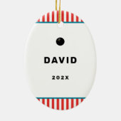 Personalisiertes Squash Player Holiday-Geschenk Keramik Ornament (Hinten)