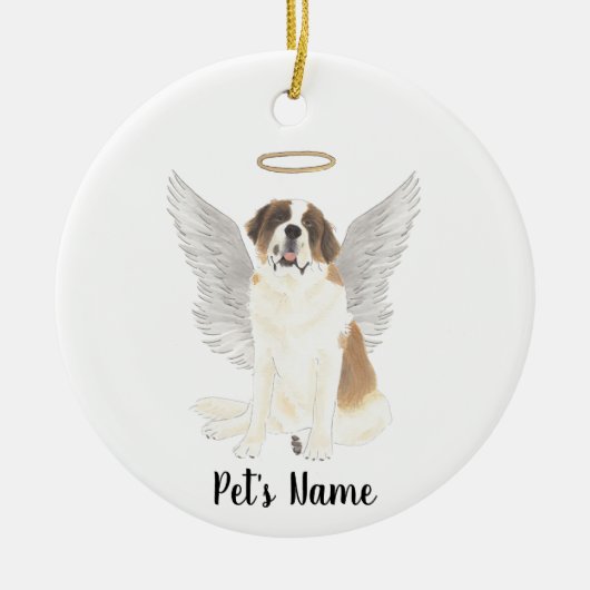 Personalisiertes St. Bernard-Beileid Keramik Ornament (Vorne)