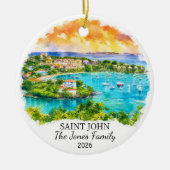 Personalisiertes St. John-Ornament, Benutzerdefini Keramik Ornament (Vorne)