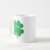 Personalisiertes St. Patrick's Day Kleeblatt Kaffeetasse (Vorderseite Links)