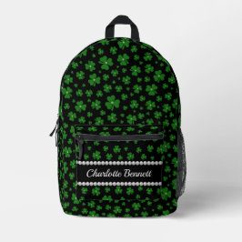 Personalisiertes St. Patrick's Day Kleeblatt mit P Bedruckter Rucksack