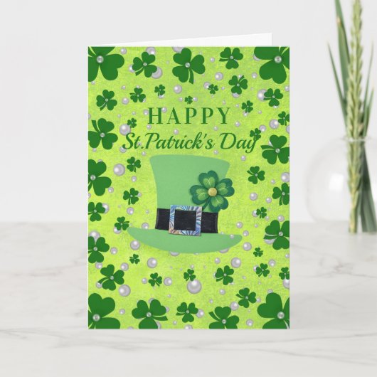 Personalisiertes St. Patrick's Day Kleeblatt mit P Karte (Vorderseite)