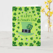 Personalisiertes St. Patrick's Day Kleeblatt mit P Karte (Gelbe Blume)