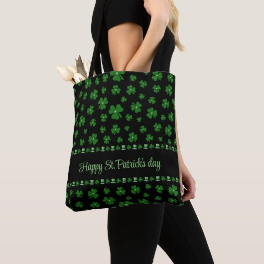 Personalisiertes St. Patrick's Day Shamrock auf Sc Tasche (Von Nahem)