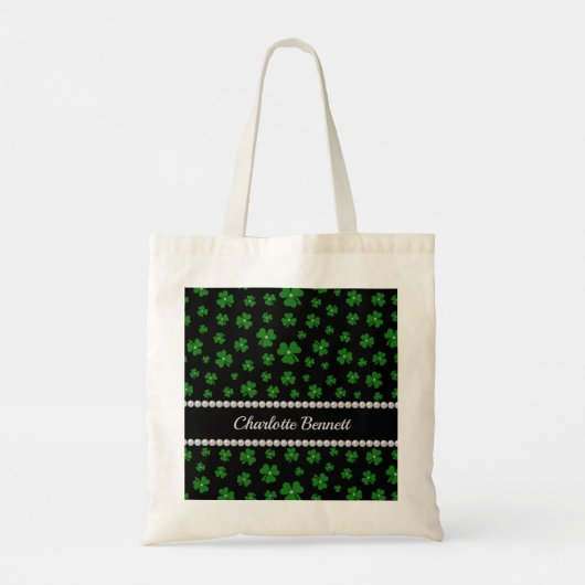Personalisiertes St. Patrick's Day Shamrock mit Pe Tragetasche (Rückseite)