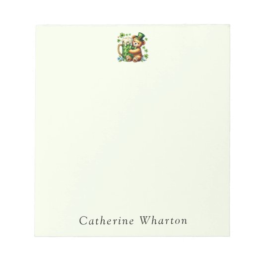 Personalisiertes St. Patrick's Namen-Monogramm Notizblock (Vorderseite)