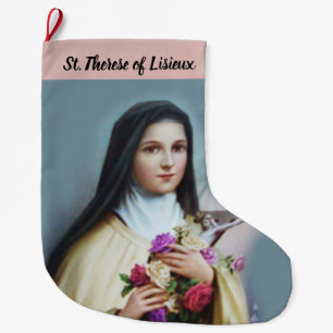 Personalisiertes St. Therese die kleine Blume Großer Weihnachtsstrumpf