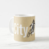 Personalisiertes Stadt-Fahrrad-Geschäft Kaffeetasse (Vorderseite Links)