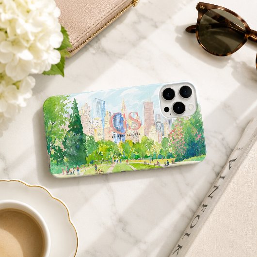 Personalisiertes Stadtpark-Skyline-Monogramm Case-Mate iPhone Hülle