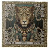 Personalisiertes Stamm Jaguar Spirit Altarpiece Fliese (Vorderseite)