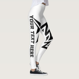 Personalisiertes Stammesstern-Design in Weiß und S Leggings