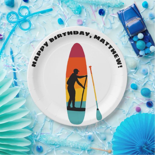 Personalisiertes Standup-Paddelbrett Pappteller (Party)