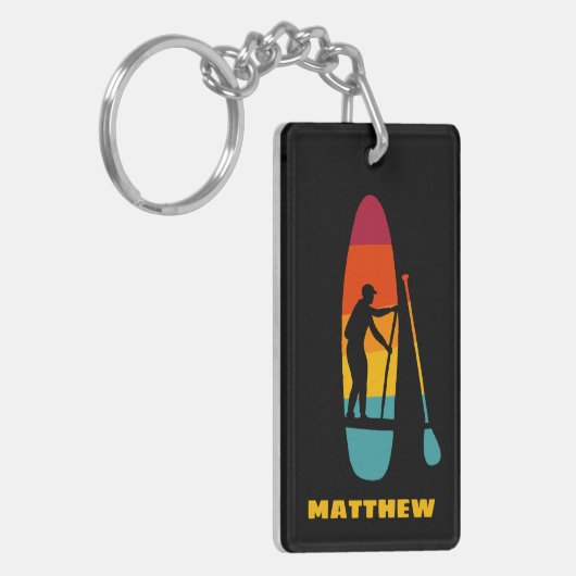 Personalisiertes Standup-Paddelbrett Schlüsselanhänger (Vorderseite links)