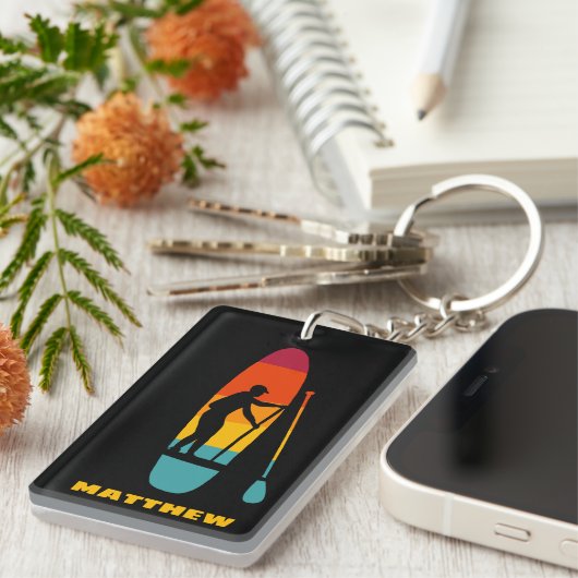 Personalisiertes Standup-Paddelbrett Schlüsselanhänger (Vorderseite rechts)
