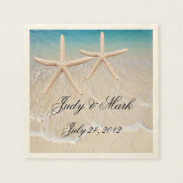Personalisiertes Starfish Beach Hochzeitspapier Na Serviette