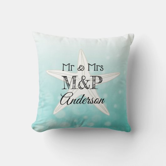 Personalisiertes Starfish Beach House Kissen (Vorderseite)