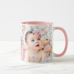 Personalisiertes Starry Baby Foto Pink Kaffee Tass Tasse