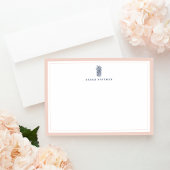 Personalisiertes Stationery Pink & Navy Ananas fla Mitteilungskarte