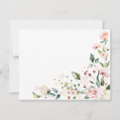 Personalisiertes Stationieren in Pink Floral Mitteilungskarte (Rückseite)