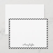 Personalisiertes Stationiermuster aus Schwarzgingh Mitteilungskarte (Vorne/Hinten)