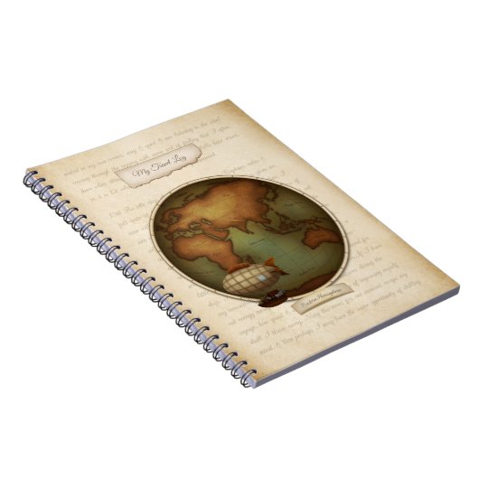 Personalisiertes Steampunk Map Journal Travel Log Notizblock (Rechte Seite)