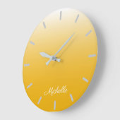 Personalisiertes Steigung ombre Gelb Große Wanduhr (Winkel)