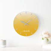 Personalisiertes Steigung ombre Gelb Große Wanduhr (Zuhause)