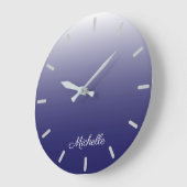 Personalisiertes Steigung ombre Marineblau Große Wanduhr (Winkel)