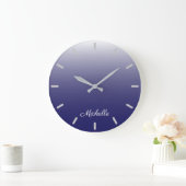 Personalisiertes Steigung ombre Marineblau Große Wanduhr (Zuhause)