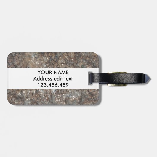 Personalisiertes Steinmuster Gepäckanhänger (Rückseite horizontal)