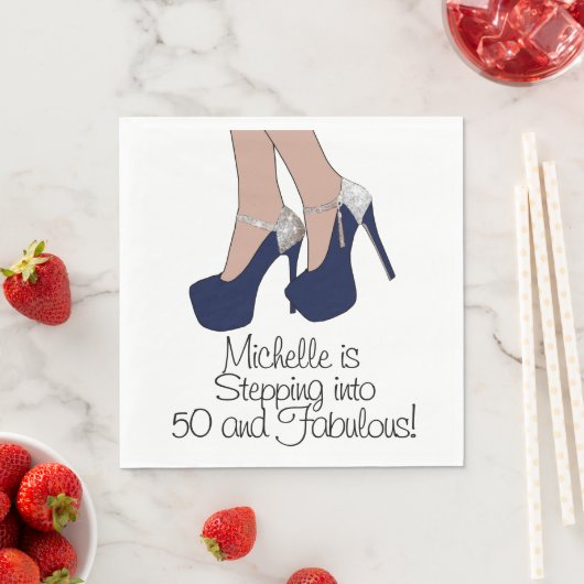 Personalisiertes "Stepping in 50 and Fabulous" Par Serviette (Beispiel)