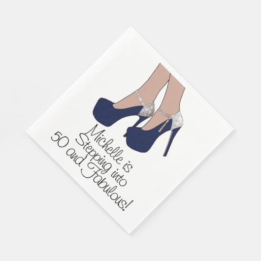 Personalisiertes "Stepping in 50 and Fabulous" Par Serviette (Ecke)