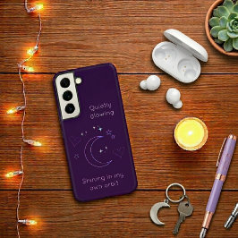 Personalisiertes Sternen-Linienkunst-Lila-Handyhül Samsung Galaxy Hülle