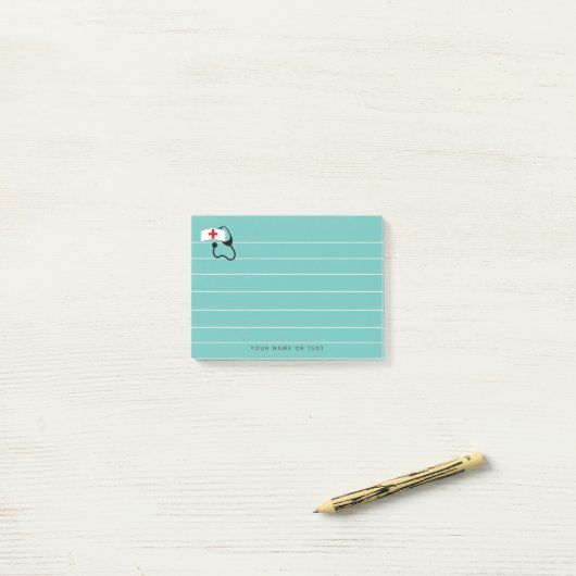 Personalisiertes Stethoskop Medical Post-it Klebezettel (Auf Schreibtisch)