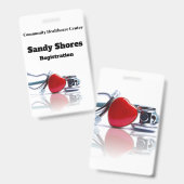 Personalisiertes Stethoskop und Herz Ausweis (Vorder- & Rückseite)