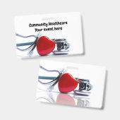 Personalisiertes Stethoskop und Herz Ausweis (Vorder- & Rückseite)