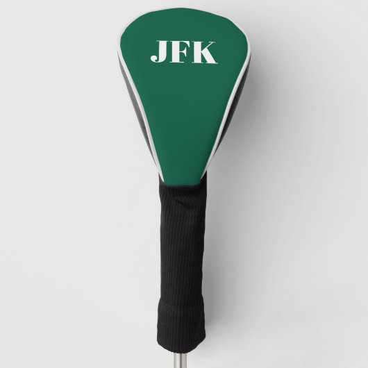 Personalisiertes stilvolles Monogramm grün Golf Headcover (Vorderseite)