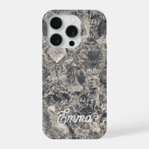 Personalisiertes stilvolles schwarzes Pariser Toil iPhone 15 Pro Hülle