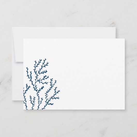 Personalisiertes, stilvolles Seetang-Muster Aquama Dankeskarte (Rückseite)