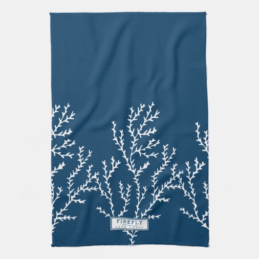 Personalisiertes, stilvolles Seetang-Muster Aquama Geschirrtuch (Vertikal)