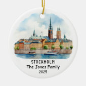 Personalisiertes Stockholm-Ornament, Schweden Keramik Ornament (Vorne)
