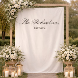 Personalisiertes Stoff-Hochzeit-Willkommensschild  Wandteppich