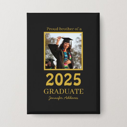 Personalisiertes Stolz Bruder Absolvent Button (Vorderseite)