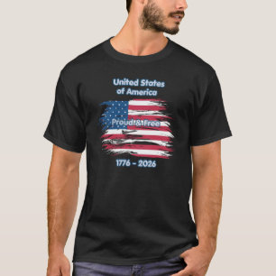 Personalisiertes Stolz und Frei USA 250. Jubiläum T-Shirt