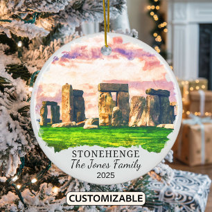 Personalisiertes Stonehenge-Ornament, England-Gesc Keramik Ornament