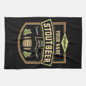 Personalisiertes Stout Dark Ber Breing Label Bar Geschirrtuch (Horizontal)
