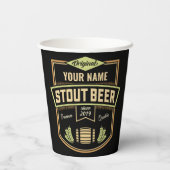 Personalisiertes Stout Dark Ber Breing Label Bar Pappbecher (Rückseite)